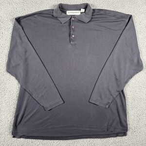 Jhane Barnes Sweater Mens Size XL‎ Gray Pullover Silk Blend Henley